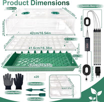 VEEKAY Indoor Greenhouse Propagation Box, 2 Pieces, 120 Hole Mini Greenhouse Propagation Set with Plant Lamp, Propagation Plate with Timing Controller, Adjustable Brightness, 20 Plant Labels for - Carlat
