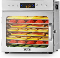 VEVOR Dehydrator, Dehydrator, 10 Stainless Steel Bowls, Electric 1000 W Food Dryer with Adjustable Temperature, Freezer Dryer for Dried Meat, Meat, Fruit, Vegetables, Herbs, Dog Treats - Carlat