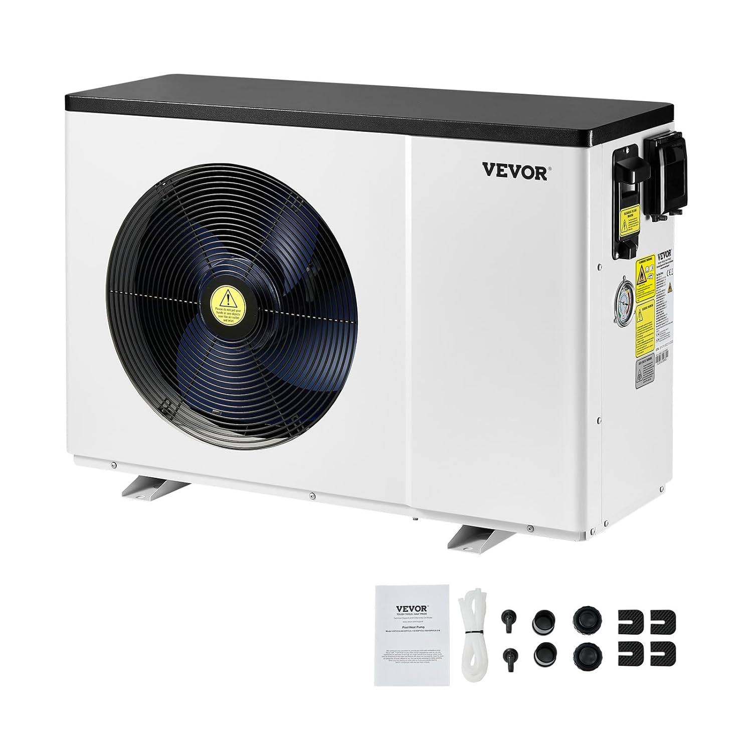 VEVOR Electric Pool Heat Pump, 1.48-7.11 kW Heating Output, Energy Saving Pool Heaters with Variable Frequency for 15-30 m³ Above Ground Pools, Heating and Cooling Pool Water Heaters - Carlat