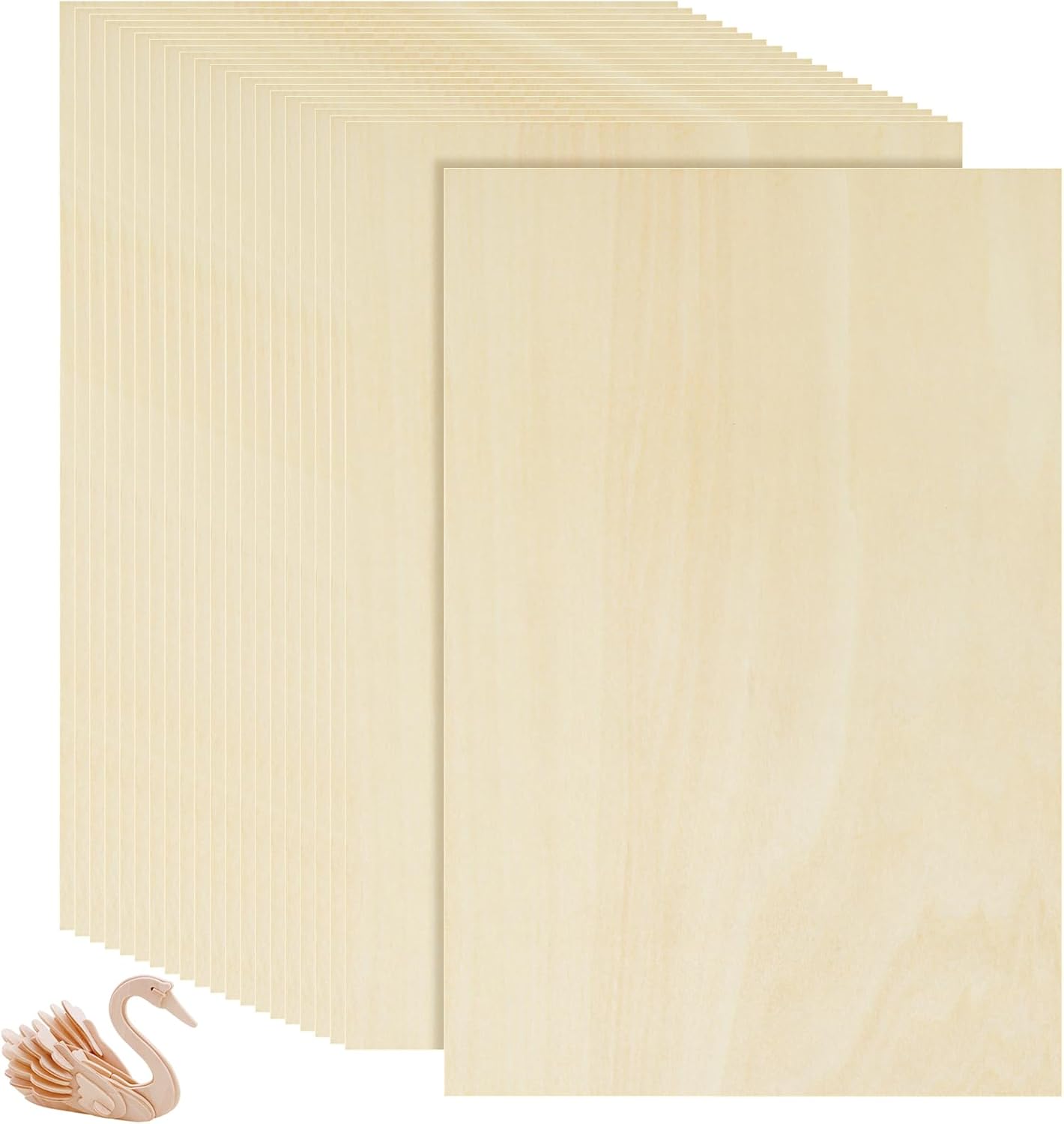 VIDETOL Pack of 24 Plywood Panels, 300 x 200 x 1.5 mm Balsa Wood Panels, Basswood Plywood Panels, Plywood Wood Panels, Wooden Panels for Crafts and DIY Model - Carlat
