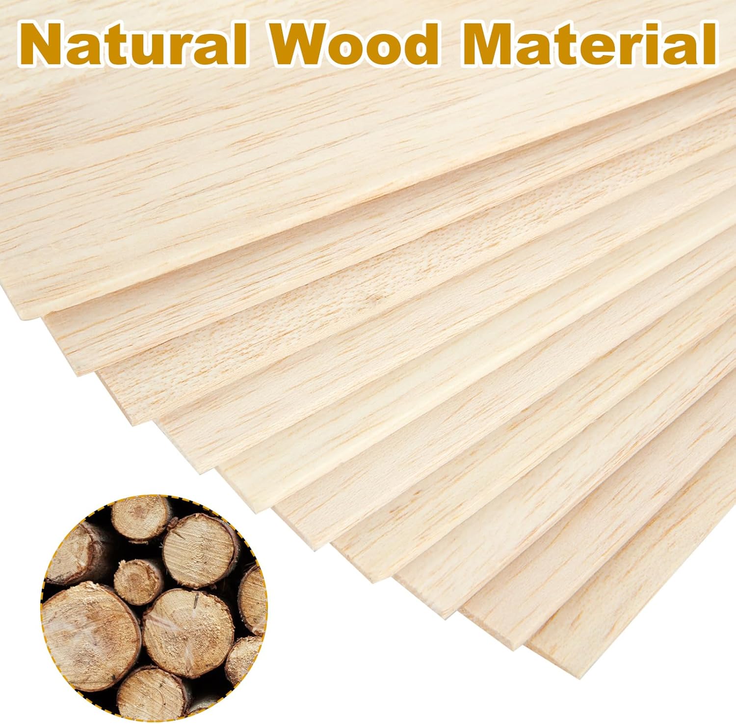 VIDETOL Pack of 24 Plywood Panels, 300 x 200 x 1.5 mm Balsa Wood Panels, Basswood Plywood Panels, Plywood Wood Panels, Wooden Panels for Crafts and DIY Model - Carlat