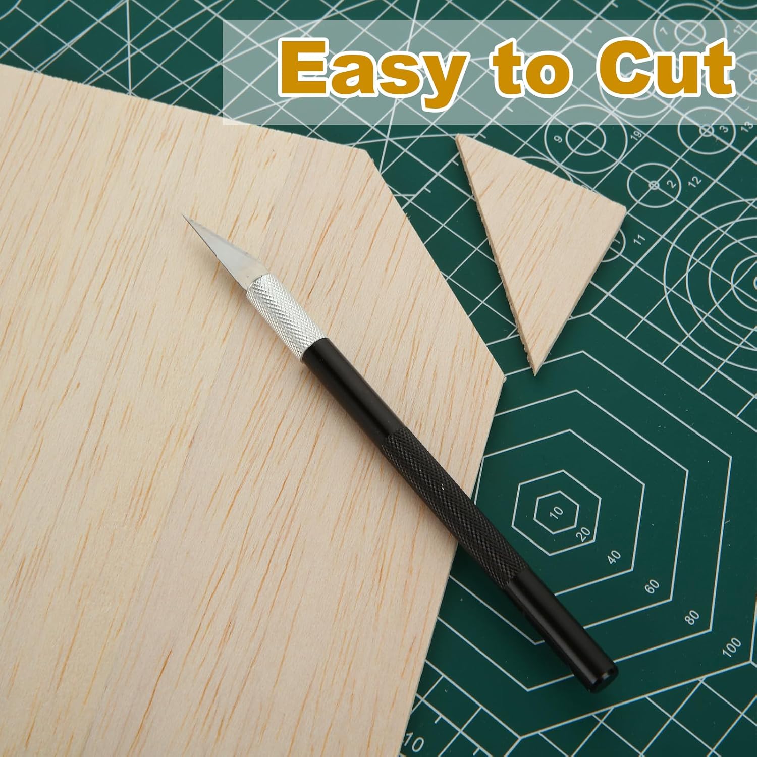 VIDETOL Pack of 24 Plywood Panels, 300 x 200 x 1.5 mm Balsa Wood Panels, Basswood Plywood Panels, Plywood Wood Panels, Wooden Panels for Crafts and DIY Model - Carlat