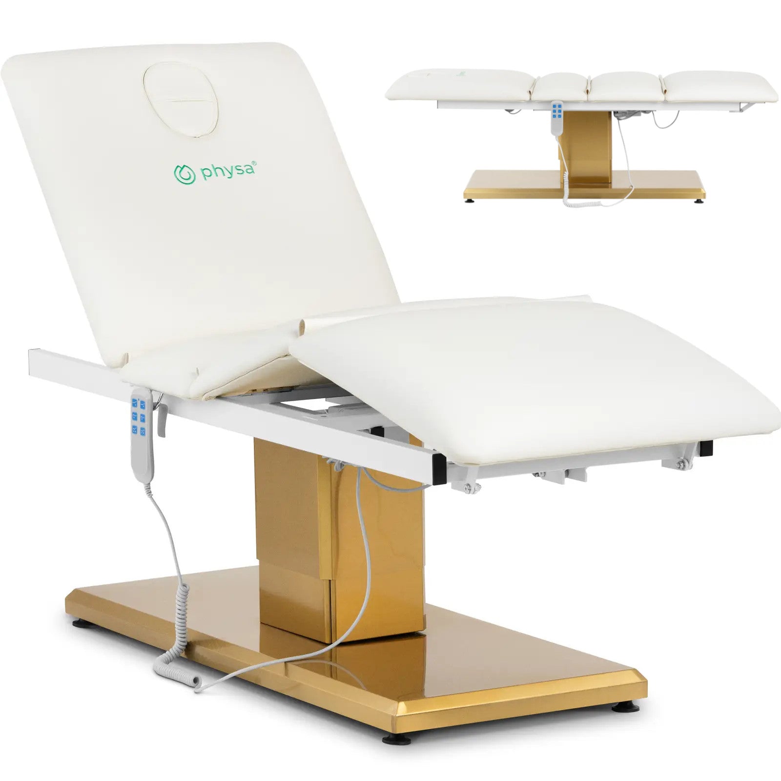 VITERBO cosmetic chair for SPA tattoo massage 150 kg - white and gold - Carlat