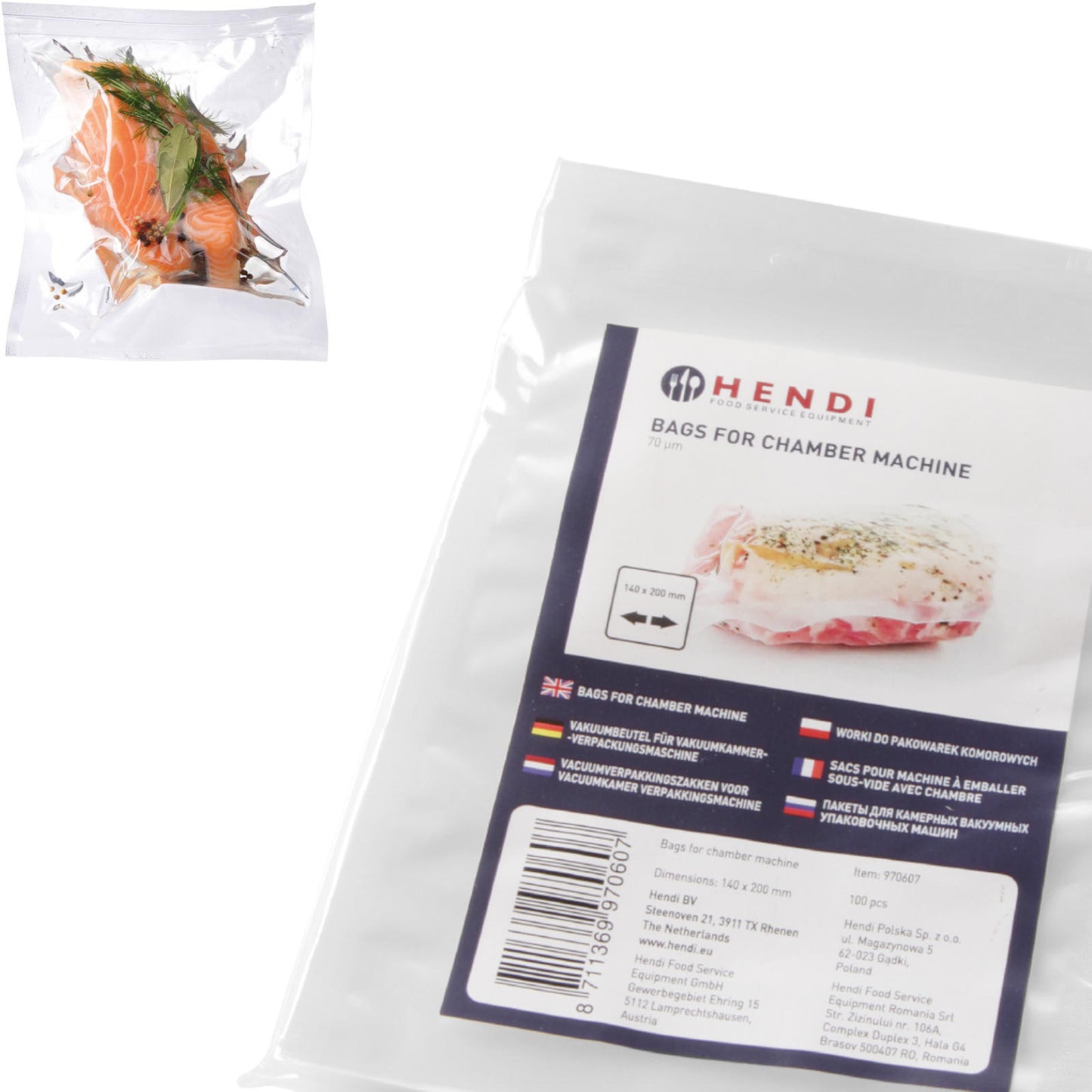 Vacuum packer bags 200x300mm 100pcs - Hendi 970614 - Carlat