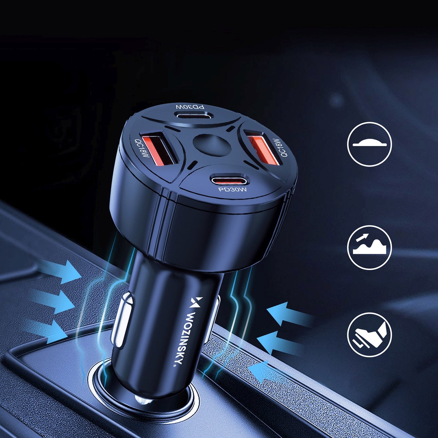 Vehicle Jump Starters – Car charger 2xUSB-C 2xUSB-A 60W - Carlat
