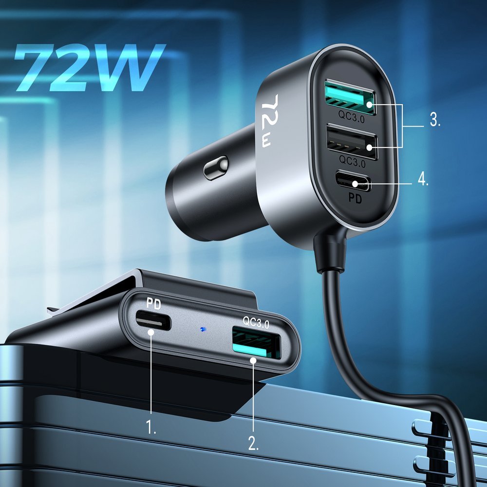 Vehicle Jump Starters – Car charger for 5 devices 2xPD - Carlat