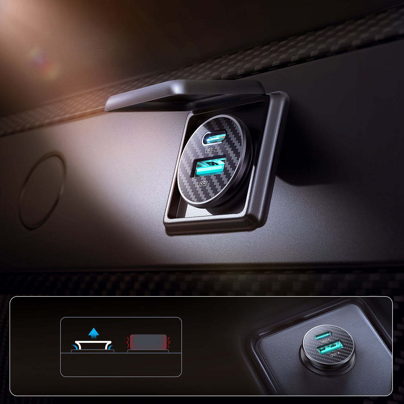 Vehicle Jump Starters – Mini 15W USB-A USB-C car charger - Carlat
