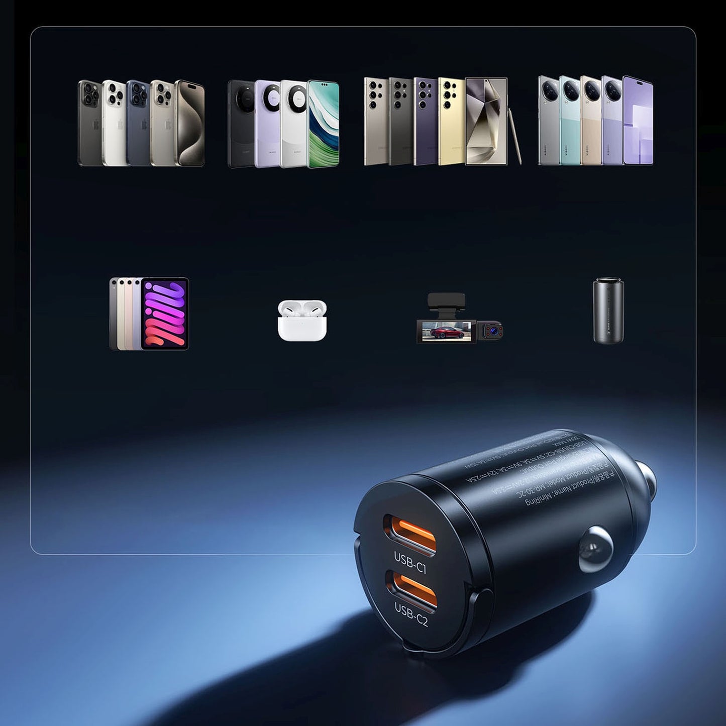 Vehicle Jump Starters – USB-C 30W car charger - black - Carlat