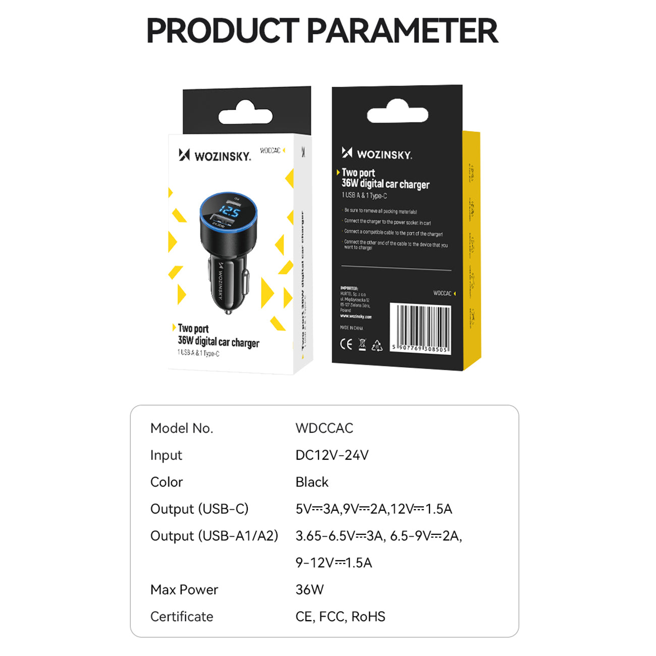 Vehicle Jump Starters – USB-C USB-A 36W cigarette lighter car - Carlat