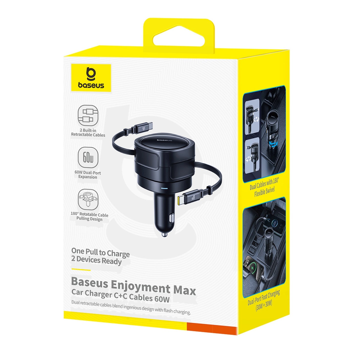 Vehicle Jump Starters – USB-C USB-A car charger with retractable - Carlat