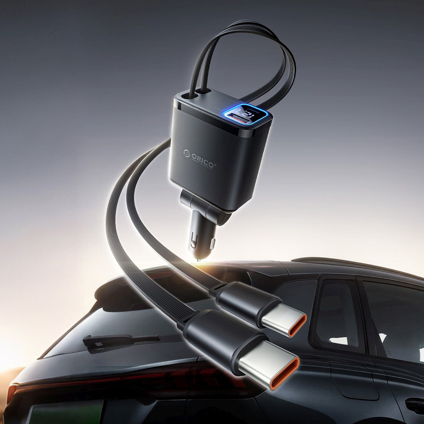 Vehicle Jump Starters – USB-C USB-A car charger with retractable - Carlat