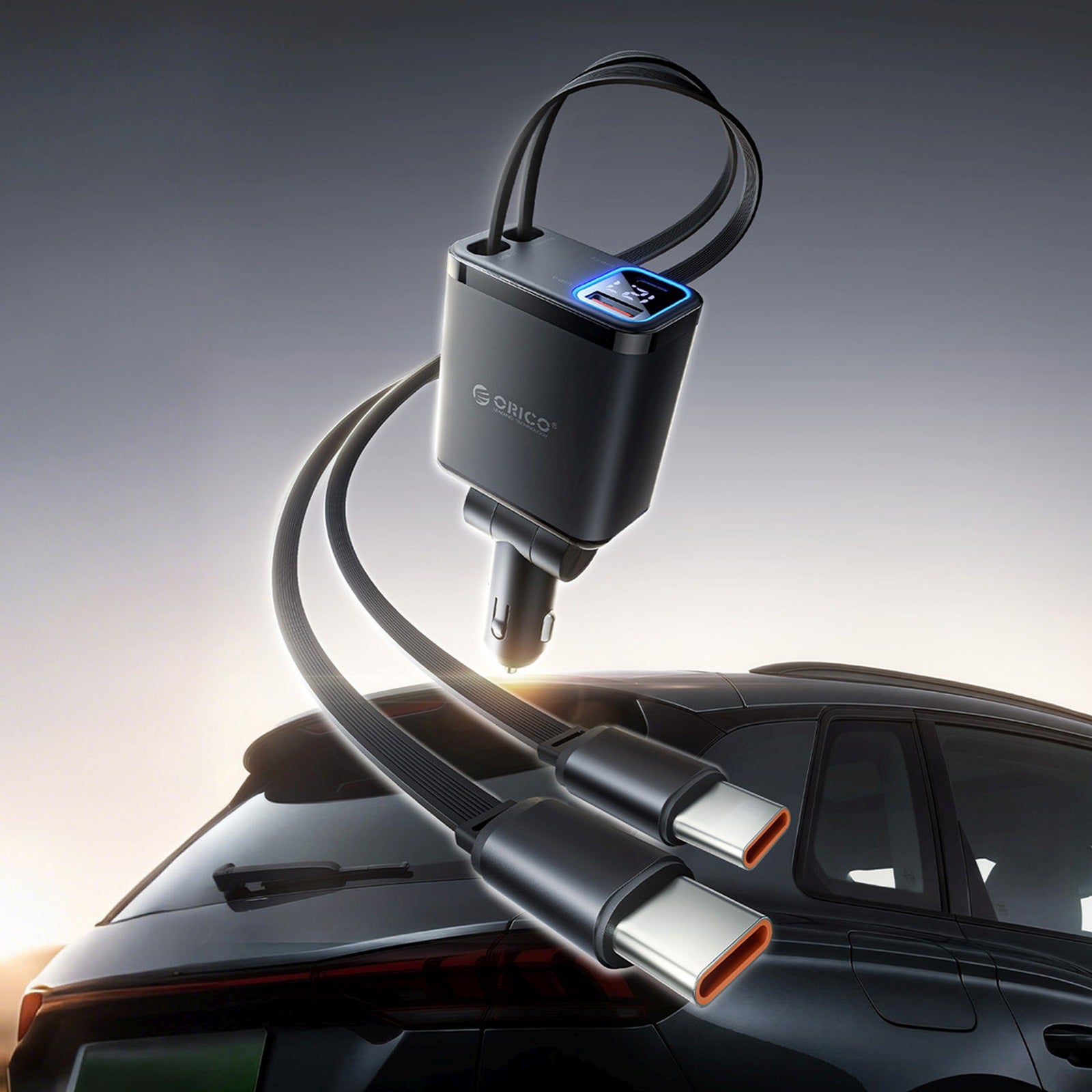 Vehicle Jump Starters – USB-C USB-A car charger with retractable - Carlat