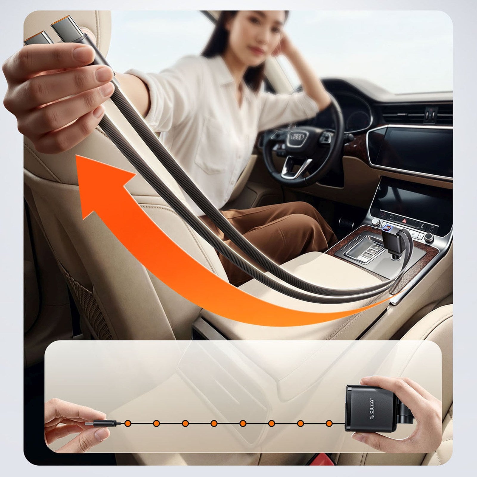 Vehicle Jump Starters – USB-C USB-A car charger with retractable - Carlat