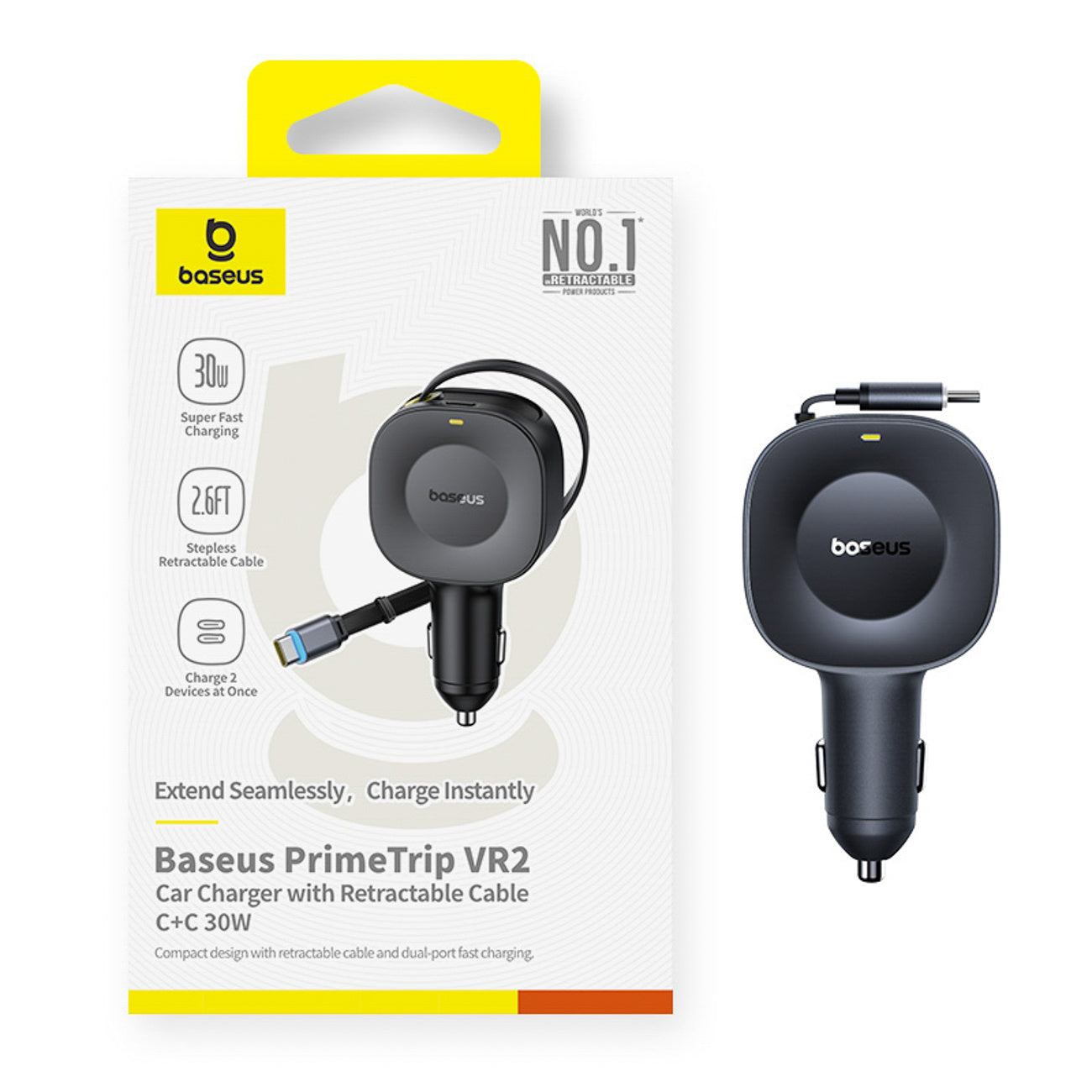 Vehicle Jump Starters – USB-C car charger with retractable USB-C - Carlat