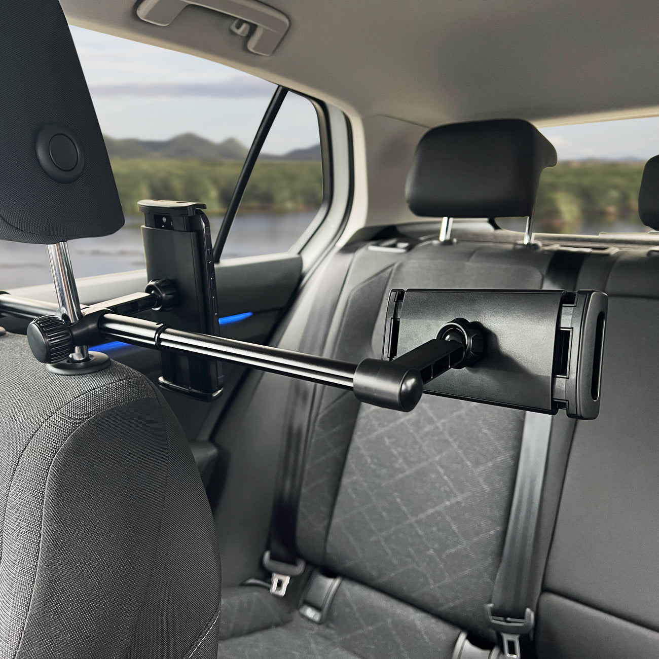 Vehicle Parts & Accessories – Double black car headrest phone - Carlat