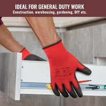 Velway PU-Coated Work Gloves – EN388 Non-Slip Mechanic Gloves, 1 Pair - Carlat