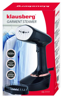 Vertical garment steamer, black with a silver panel, 400 ml capacity, Klausberg, KB-7777 - Carlat