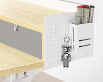 WALKINGDESK Height-Adjustable Electric Desk with 2 Drawers, 120 x 60 cm Standing Desk with Pen Holder and Headphone Holder, Table for Home Office, Office, DIY Pegboard, 4 Hooks, Oak - Carlat