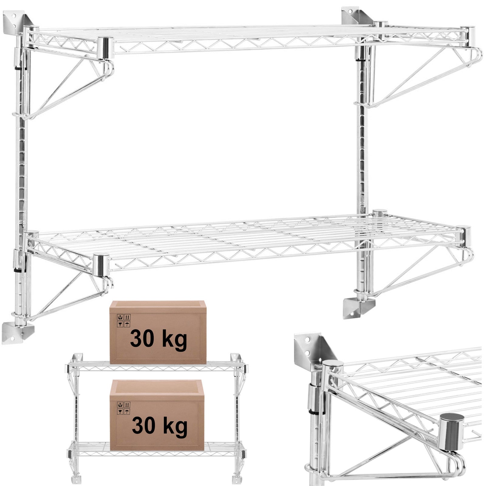 Wall Shelves & Ledges – Double wall wire shelf up - Carlat