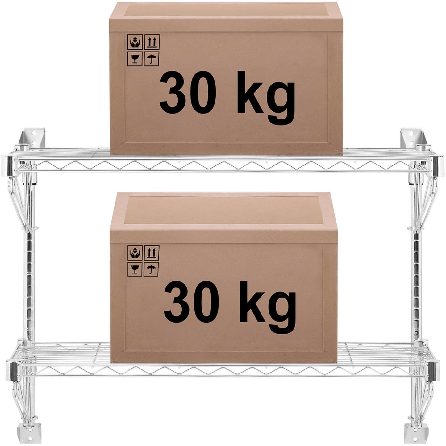 Wall Shelves & Ledges – Double wall wire shelf up - Carlat