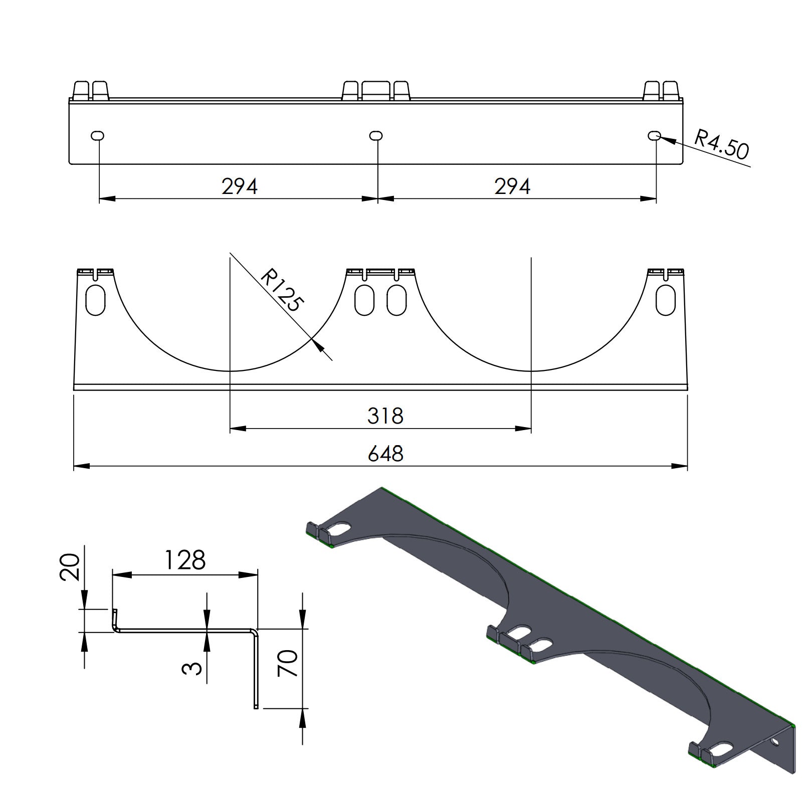 Wall holder on 2 gas cylinders max. tank 250 mm PRO-LINE - Carlat