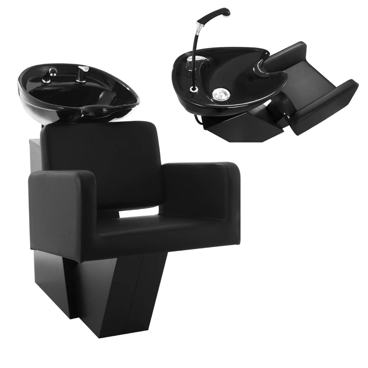Washing machine sink with hairdresser chair Physa TERMOLI black - Carlat