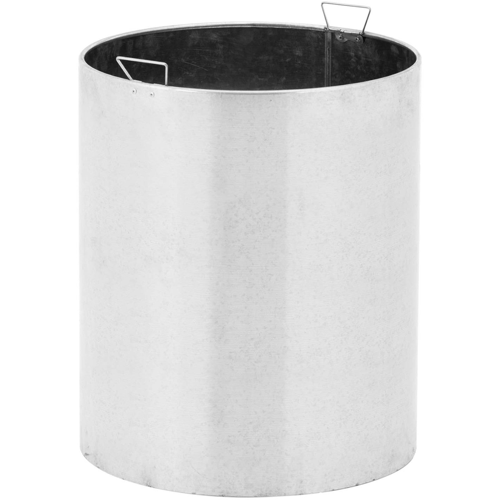 Waste litter bin urban outdoor round with base 23 l silver STAL - Carlat