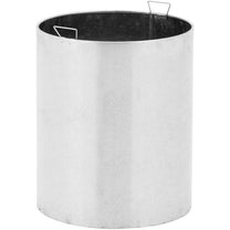 Waste litter bin urban outdoor round with base 23 l silver STAL - Carlat