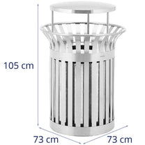 Waste litter bin urban outdoor round with base 23 l silver STAL - Carlat