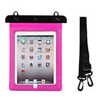 Waterproof PVC tablet case with adjustable outdoor strap - pink - Carlat