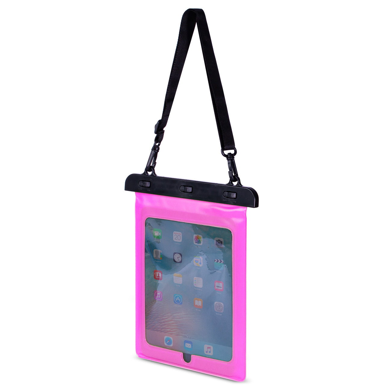 Waterproof PVC tablet case with adjustable outdoor strap - pink - Carlat