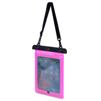 Waterproof PVC tablet case with adjustable outdoor strap - pink - Carlat