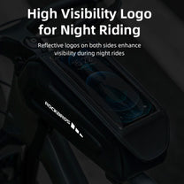 Waterproof bicycle frame bag with phone case, black - Carlat