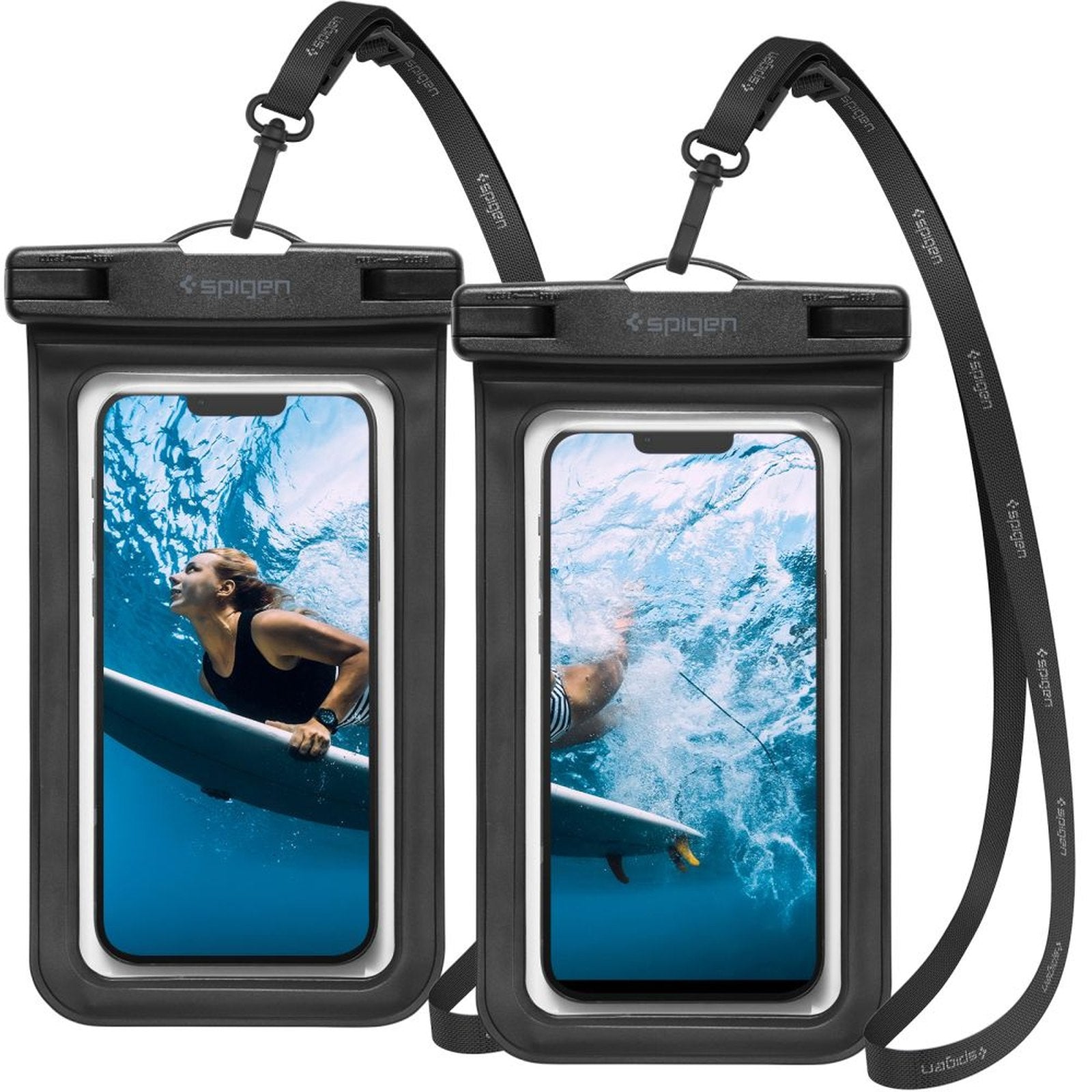 Waterproof case for smartphone with lanyard IPX8 black - 2 pcs. - Carlat