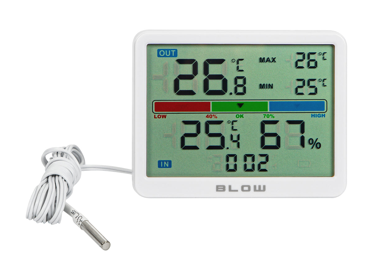 Weather stations, thermometers – 50-394# Blow TH309 thermo-hygrometer with external probe - Carlat