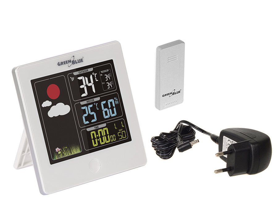 Weather stations, thermometers, and hygrometers – GB521W Wireless Weather Station, White - Carlat