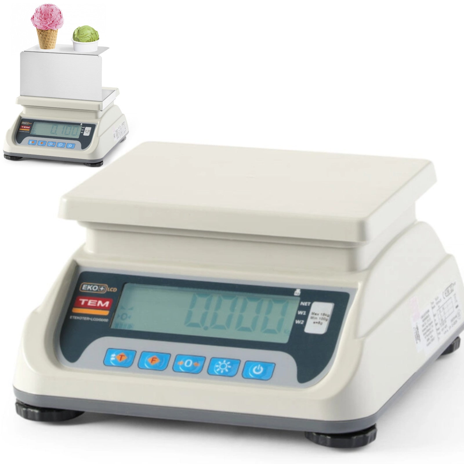 Weight to measure portions of ice cream with legalization M RS232 LCD 20 g - 6 kg / 2g - Carlat