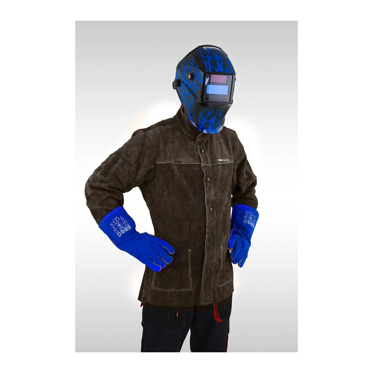 Welding Helmets – Wytrzymała kurtka spawalnicza ochronna skórzana rozmiar L