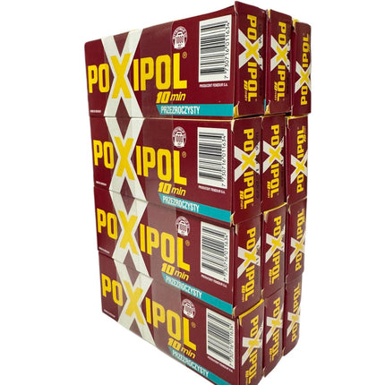 POXIPOL Transparent Epoxy Glue 82g/70ml – 12 Piece Set (10 Minutes)