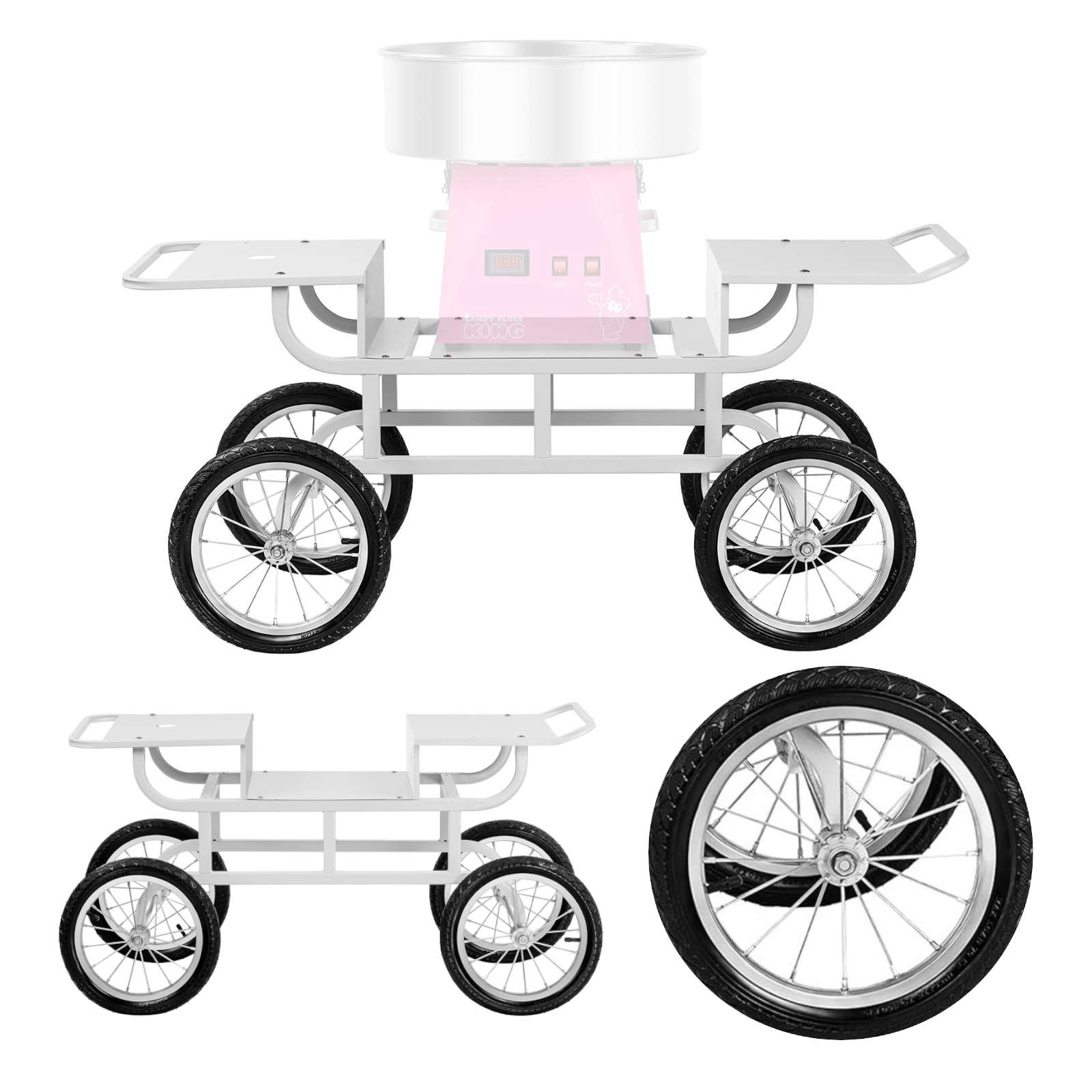 Wheeled platform trolley for cotton cotton candy catering RCHT-01W - Carlat