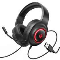 Wired gaming headphones with 7.1 sound, detachable microphone - black - Carlat