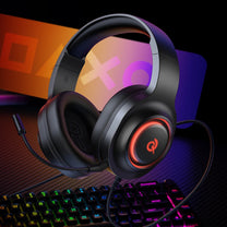 Wired gaming headphones with 7.1 sound, detachable microphone - black - Carlat