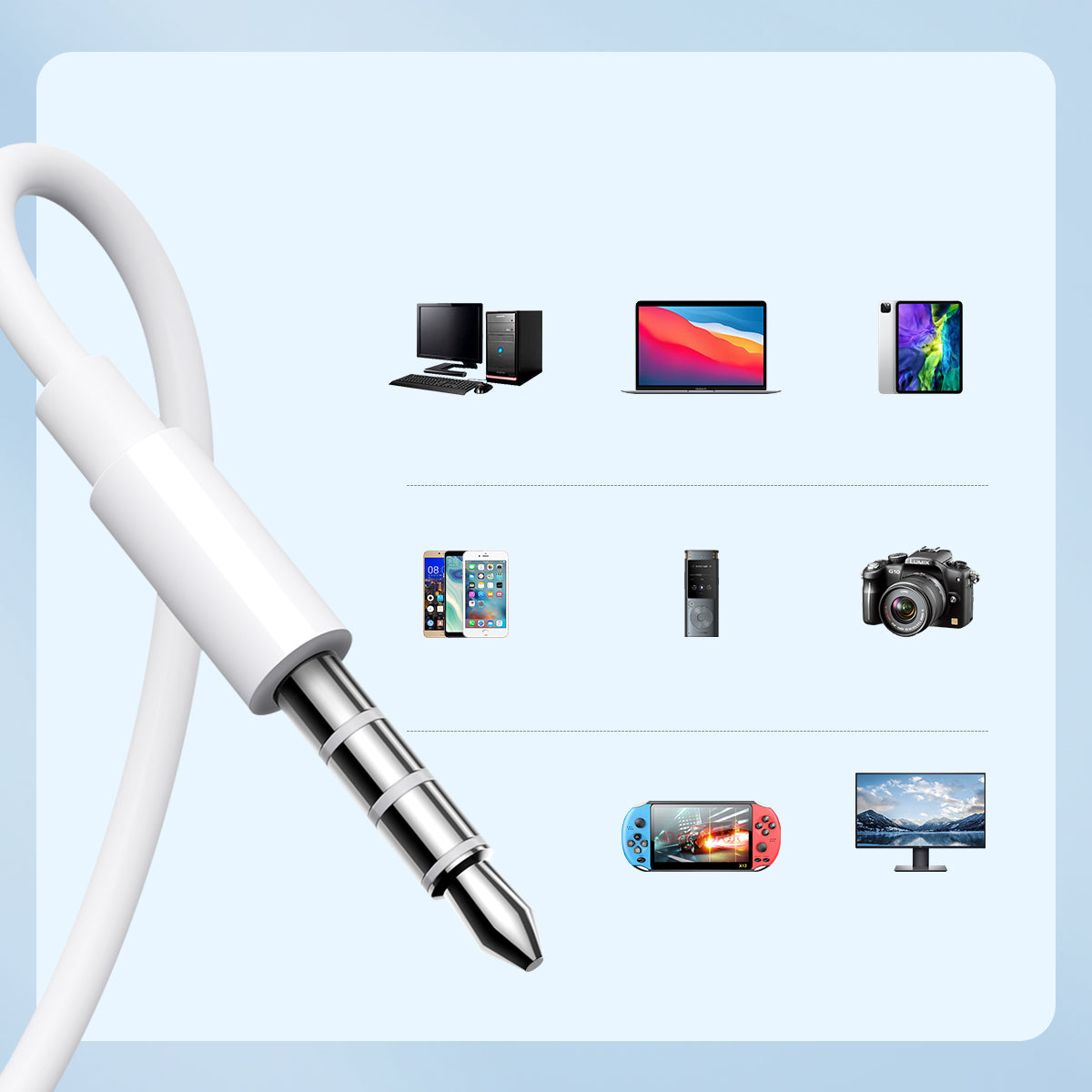 Wired in-ear headphones with 3.5mm mini jack with white remote - Carlat