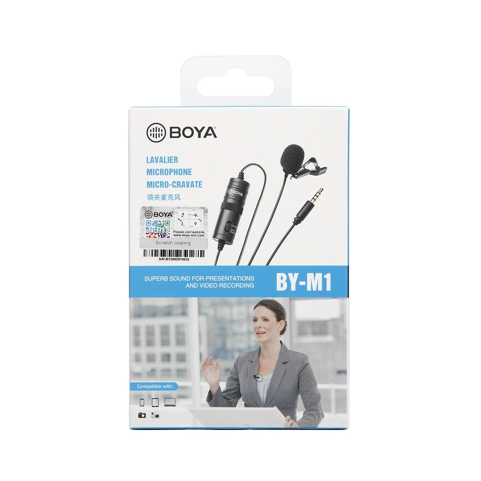 Wired lavalier microphone for smartphones and cameras, powered by a 3.5 TRRS battery - black - Carlat