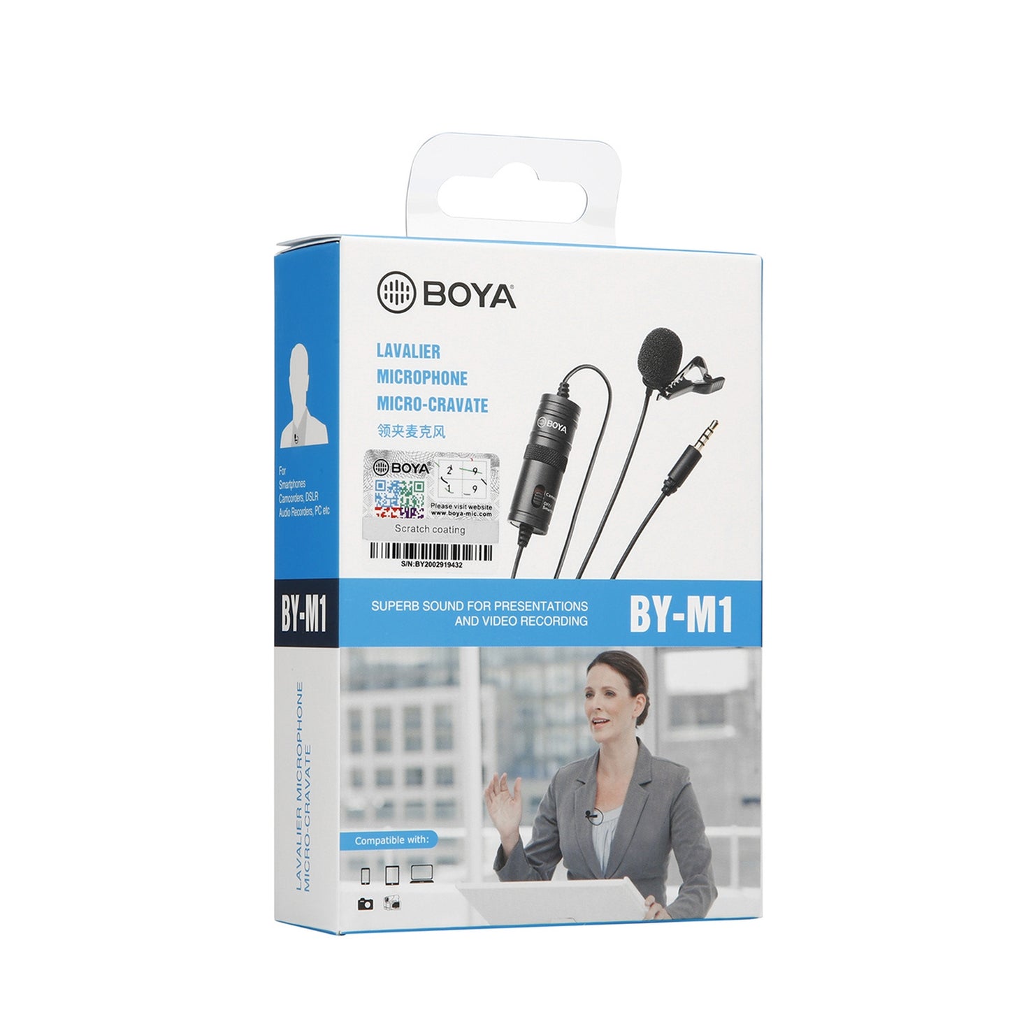 Wired lavalier microphone for smartphones and cameras, powered by a 3.5 TRRS battery - black - Carlat