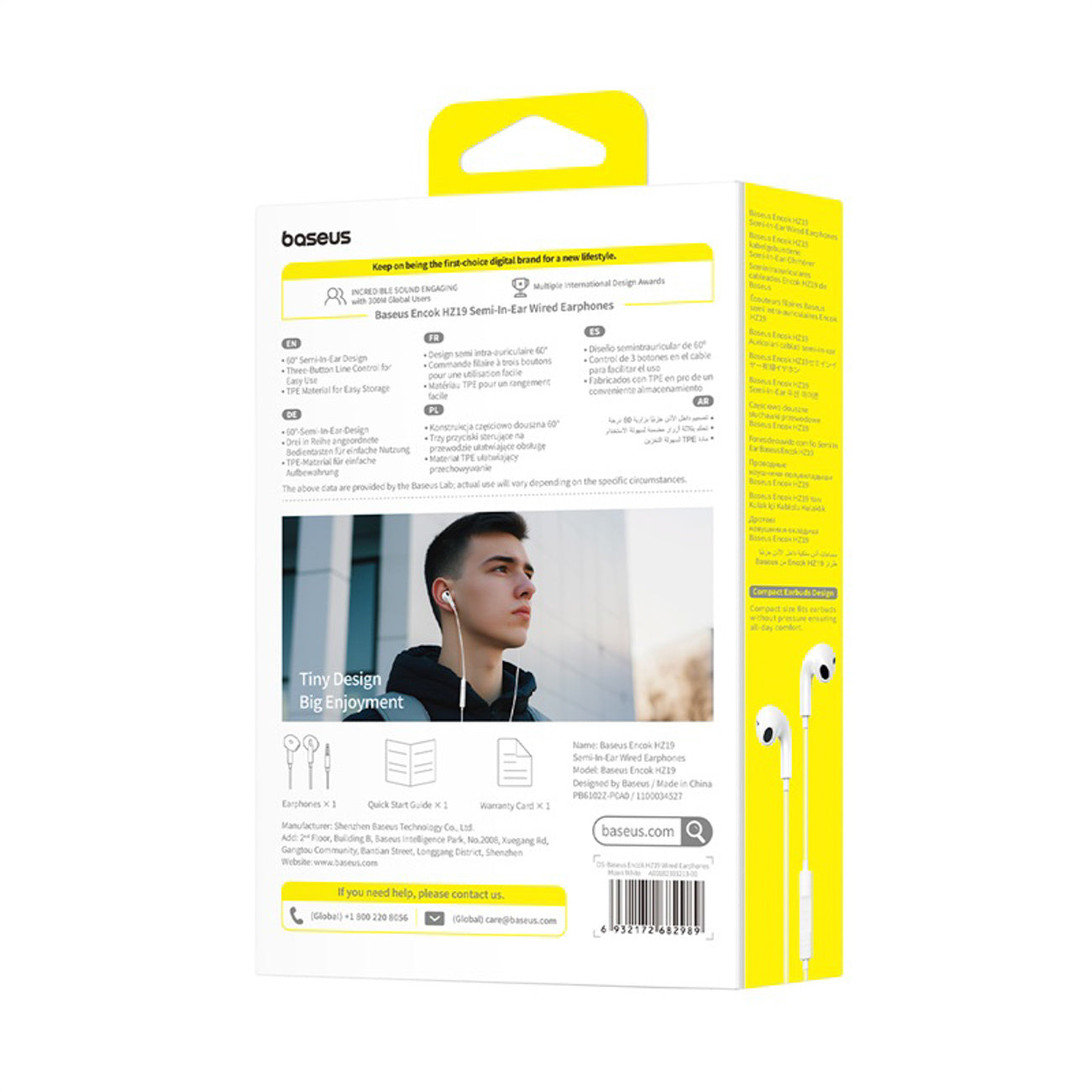 Wired mini jack in-ear headphones - white - Carlat