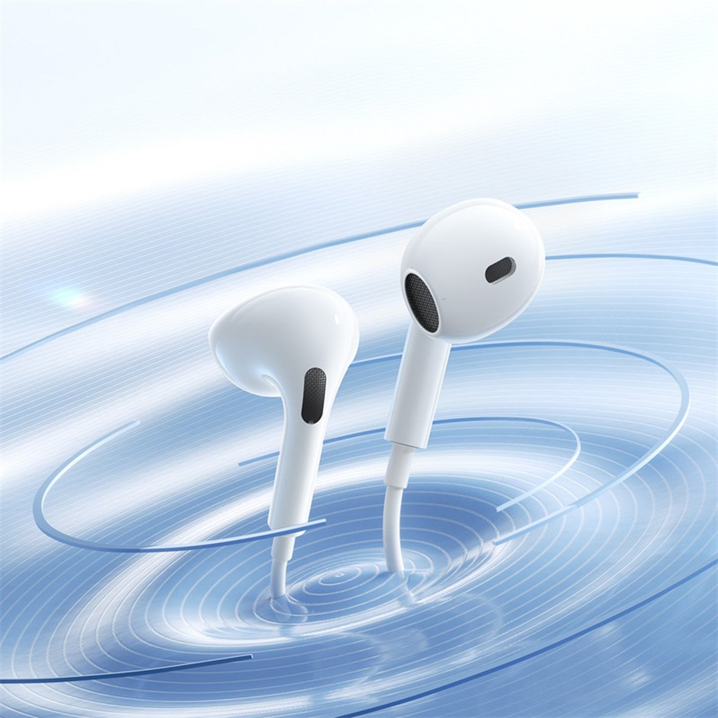 Wired mini jack in-ear headphones - white - Carlat