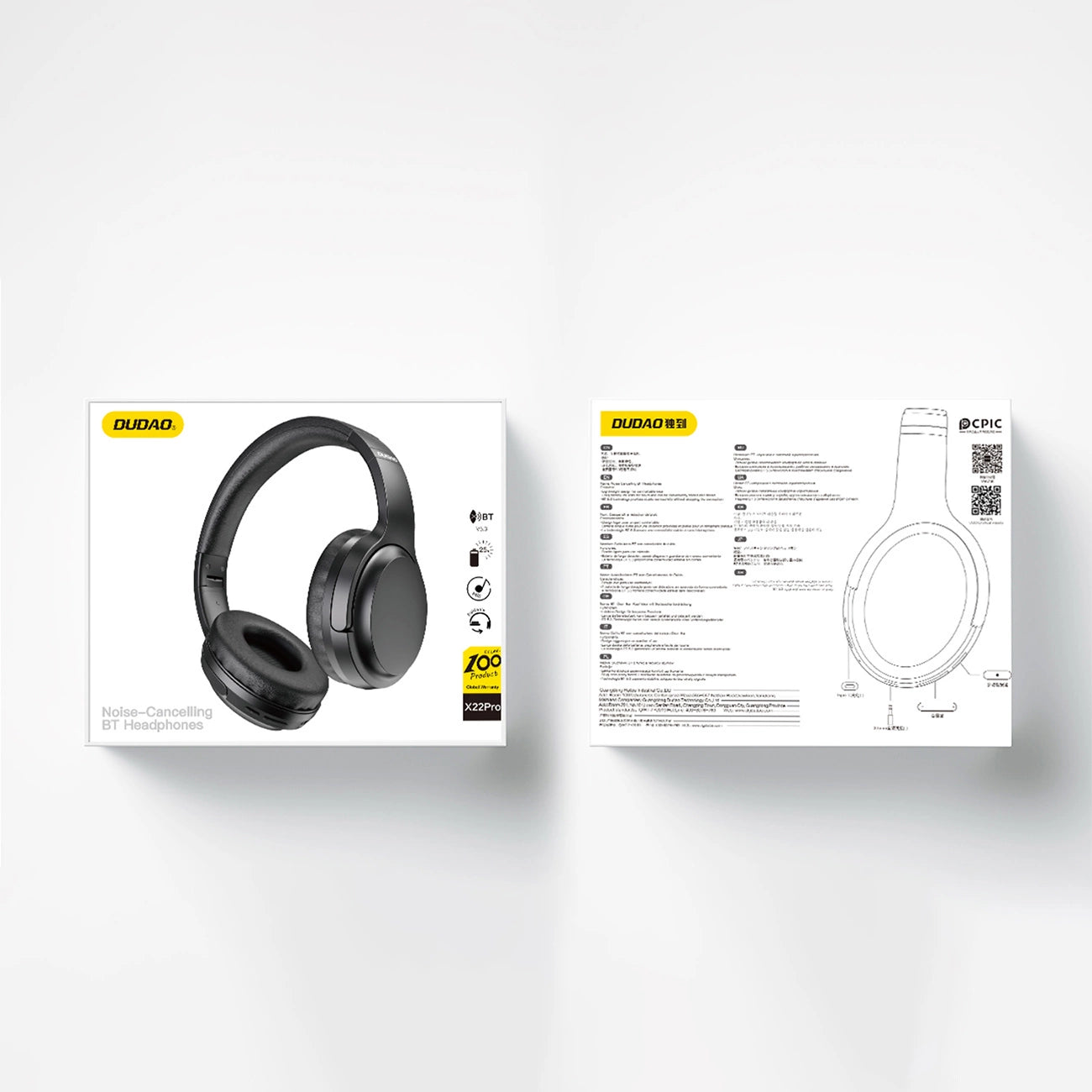 Wireless Bluetooth 5.3 on-ear headphones, black - Carlat