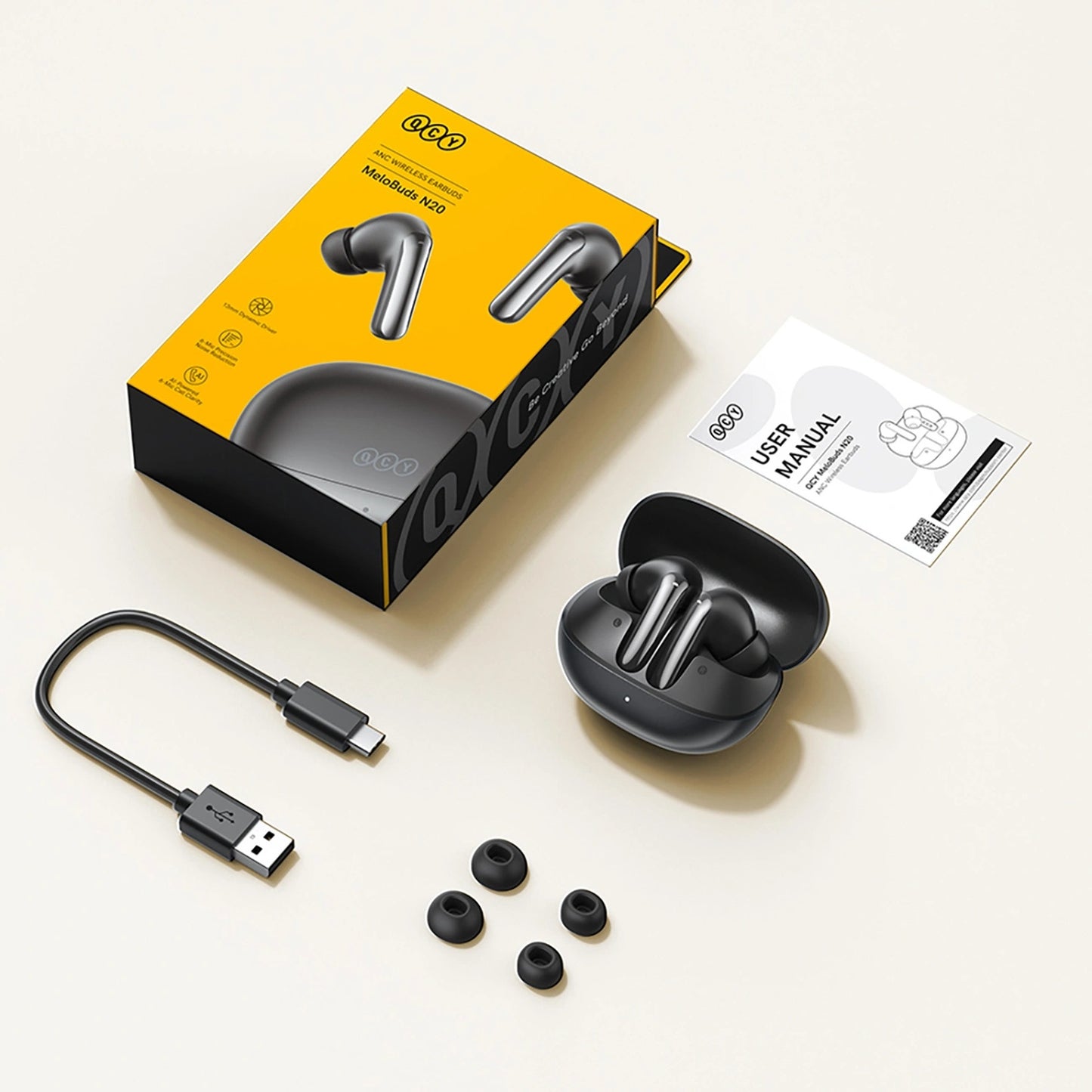 Wireless in-ear headphones with ANC noise reduction - black - Carlat
