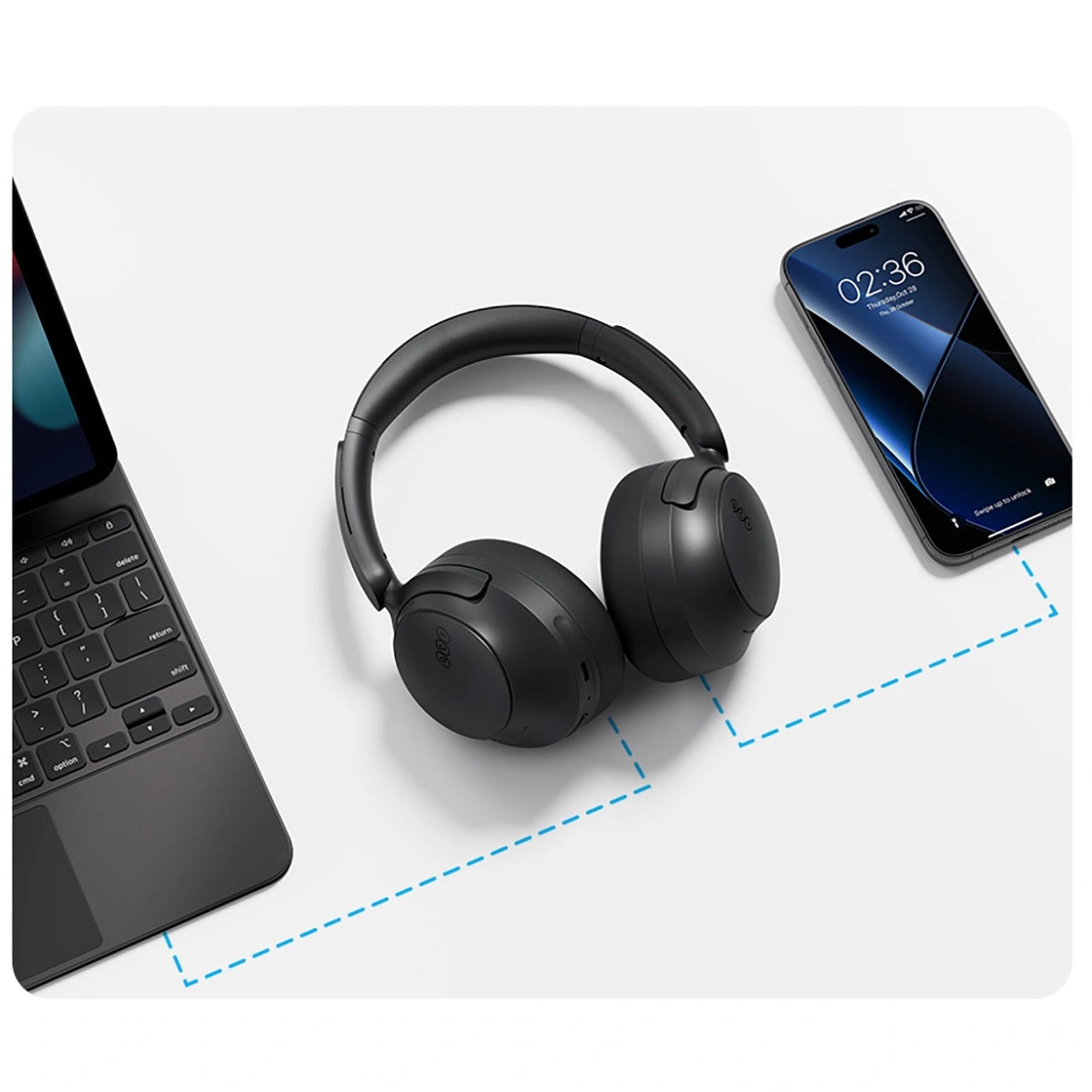 Wireless on-ear headphones with LDAC and ANC noise reduction - Carlat